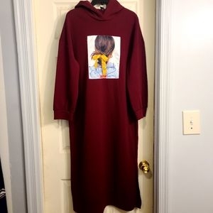 Shein long hooded dress